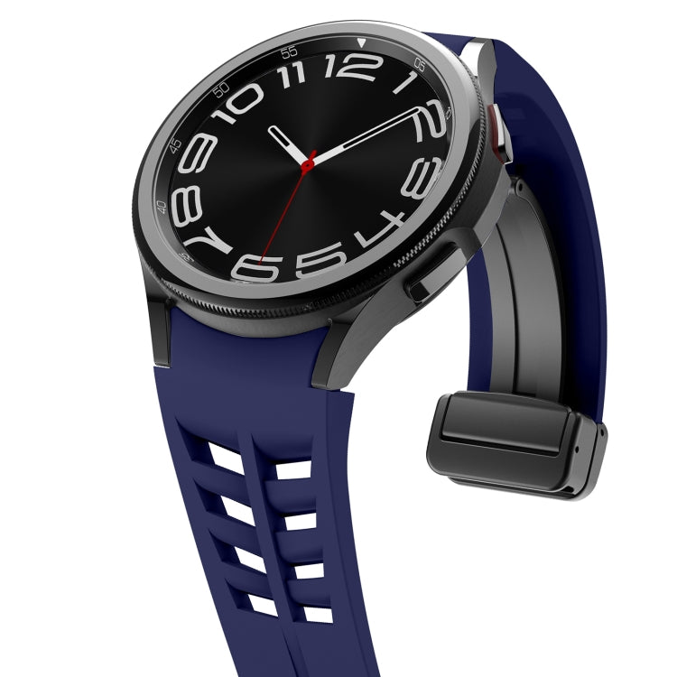 Fof Samsung Galaxy Watch FE 40mm Richard Magnetic Folding Black Buckle Silicone Watch Band(Midnight Blue) by bashfashion