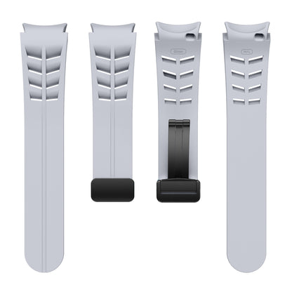 For Samsung Galaxy Watch 5 Golf Edition Richard Magnetic Folding Black Buckle Silicone Watch Band(Light Gray) by bashfashion