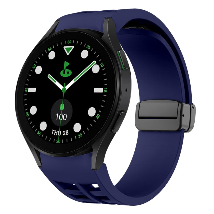 For Samsung Galaxy Watch 5 Golf Edition Richard Magnetic Folding Black Buckle Silicone Watch Band(Midnight Blue) by bashfashion