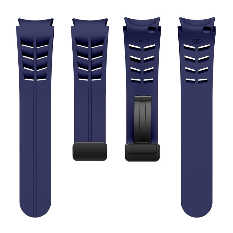 For Samsung Galaxy Watch 5 Golf Edition Richard Magnetic Folding Black Buckle Silicone Watch Band(Midnight Blue) by bashfashion