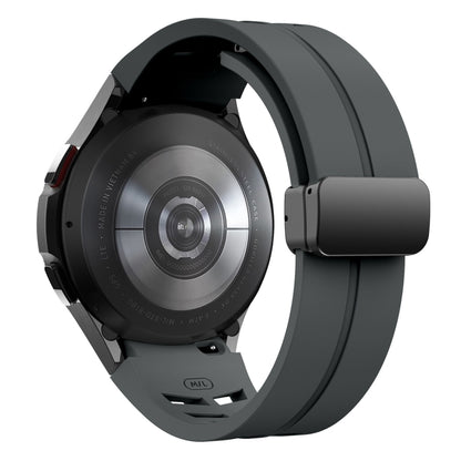 For Samsung Galaxy Watch 5 Golf Edition Richard Magnetic Folding Black Buckle Silicone Watch Band(Space gray) by bashfashion