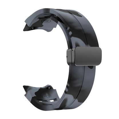 For Samsung Galaxy Watch 5 Golf Edition Richard Magnetic Folding Black Buckle Silicone Watch Band(Black Gray Camouflage) by bashfashion