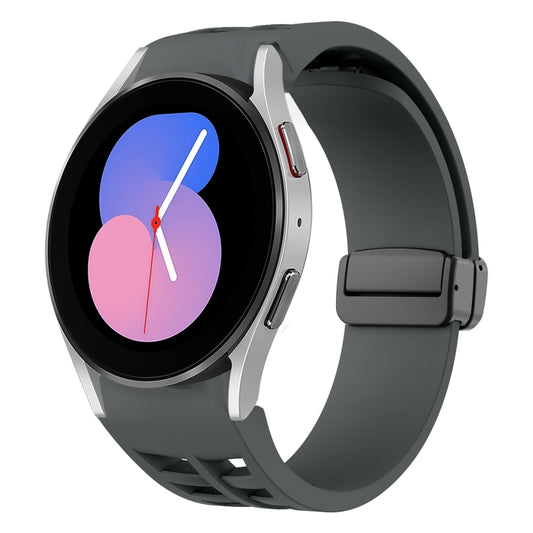 For Samsung Galaxy Watch 5 40 / 44mm Richard Magnetic Folding Black Buckle Silicone Watch Band(Space gray) by bashfashion