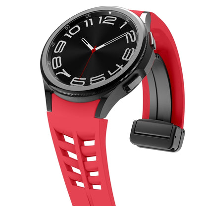 For Samsung Galaxy Watch 5 40 / 44mm Richard Magnetic Folding Black Buckle Silicone Watch Band(Red) by bashfashion