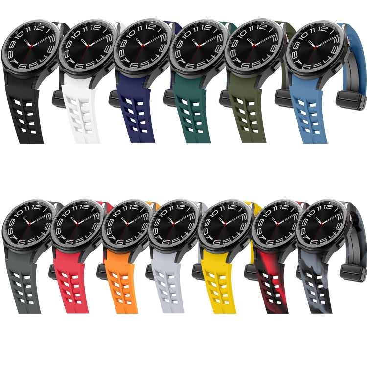 Fof Samsung Galaxy Watch FE 40mm Richard Magnetic Folding Black Buckle Silicone Watch Band(Black) by bashfashion