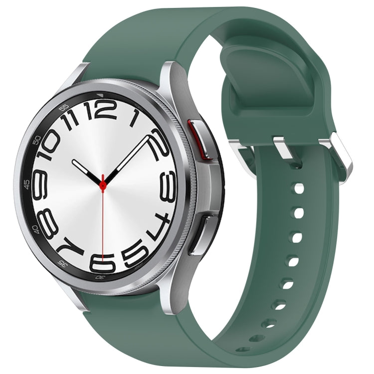 For Samsung Galaxy Watch 6 Classic 47mm Solid Color Silver Buckle Quick Release Silicone Watch Band(Green) by bashfashion