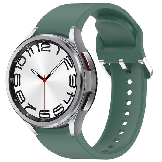 For Samsung Galaxy Watch 6 Classic 47mm Solid Color Silver Buckle Quick Release Silicone Watch Band(Green) by bashfashion
