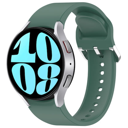 For Samsung Galaxy Watch 6 44mm Solid Color Silver Buckle Quick Release Silicone Watch Band(Green) by bashfashion