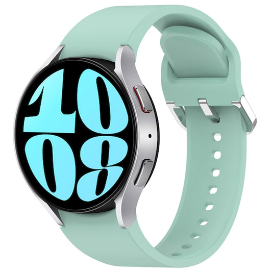 For Samsung Galaxy Watch 6 44mm Solid Color Silver Buckle Quick Release Silicone Watch Band(Teal) by bashfashion