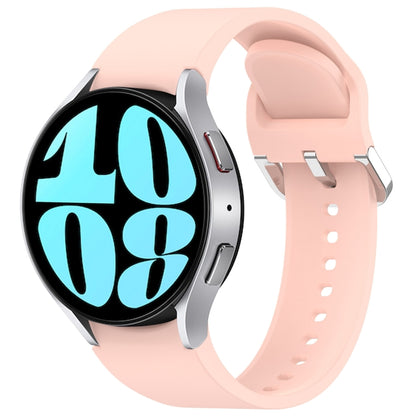 For Samsung Galaxy Watch 6 40mm Solid Color Silver Buckle Quick Release Silicone Watch Band(Pink) by bashfashion