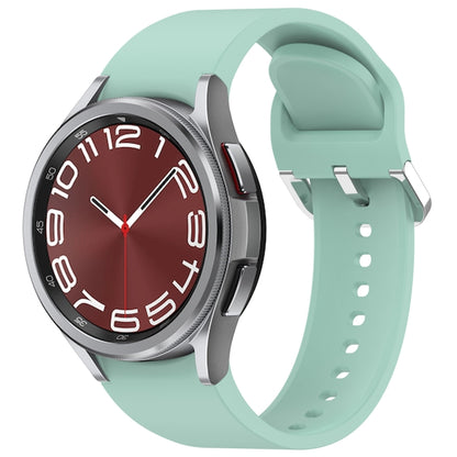 For Samsung Galaxy Watch 6 Classic 43mm Solid Color Silver Buckle Quick Release Silicone Watch Band(Teal) by bashfashion