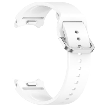 For Samsung Galaxy watch 5 Pro Golf Edition Solid Color Silver Buckle Quick Release Silicone Watch Band(White) by bashfashion