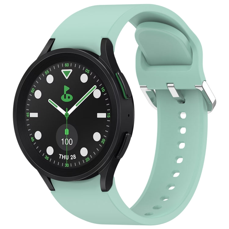 For Samsung Galaxy watch 5 Pro Golf Edition Solid Color Silver Buckle Quick Release Silicone Watch Band(Teal) by bashfashion
