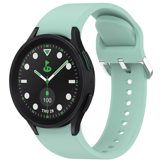 For Samsung Galaxy watch 5 Pro Golf Edition Solid Color Silver Buckle Quick Release Silicone Watch Band(Teal) by bashfashion