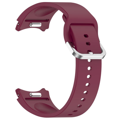 For Samsung Galaxy watch 5 Golf Edition Solid Color Silver Buckle Quick Release Silicone Watch Band(Wine Red) by bashfashion