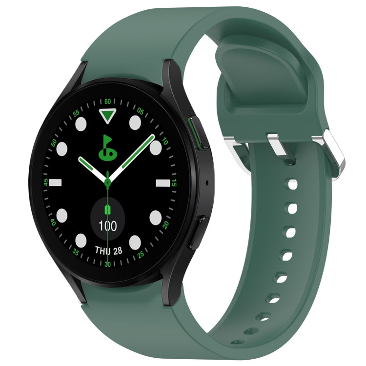 For Samsung Galaxy watch 5 Golf Edition Solid Color Silver Buckle Quick Release Silicone Watch Band(Green) by bashfashion