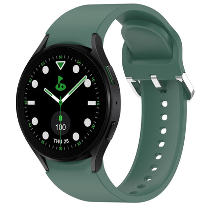For Samsung Galaxy watch 5 Golf Edition Solid Color Silver Buckle Quick Release Silicone Watch Band(Green) by bashfashion