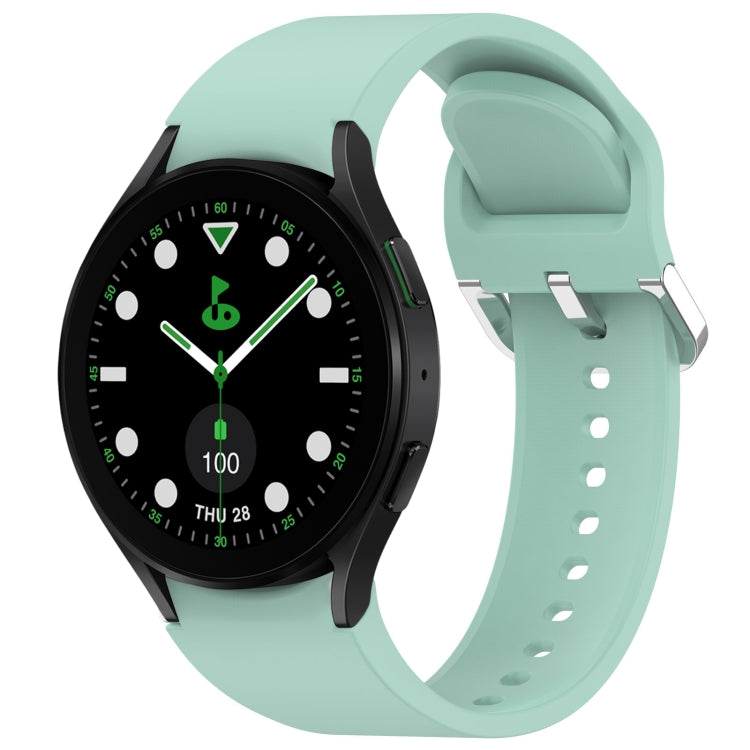 For Samsung Galaxy watch 5 Golf Edition Solid Color Silver Buckle Quick Release Silicone Watch Band(Teal) by bashfashion