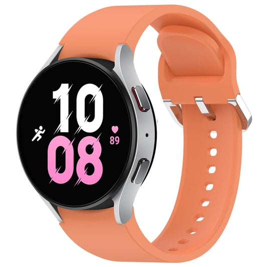 For Samsung Galaxy Watch 5 44mm Solid Color Silver Buckle Quick Release Silicone Watch Band(Orange) by bashfashion