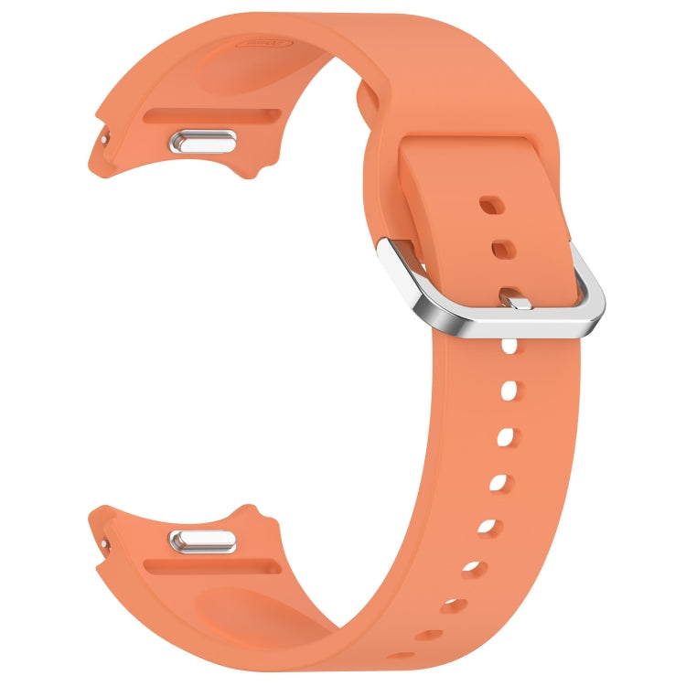 For Samsung Galaxy Watch 5 44mm Solid Color Silver Buckle Quick Release Silicone Watch Band(Orange) by bashfashion