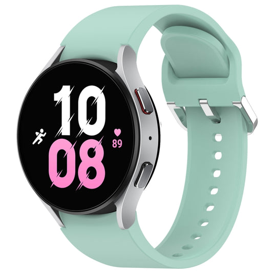 For Samsung Galaxy Watch 5 44mm Solid Color Silver Buckle Quick Release Silicone Watch Band(Teal) by bashfashion