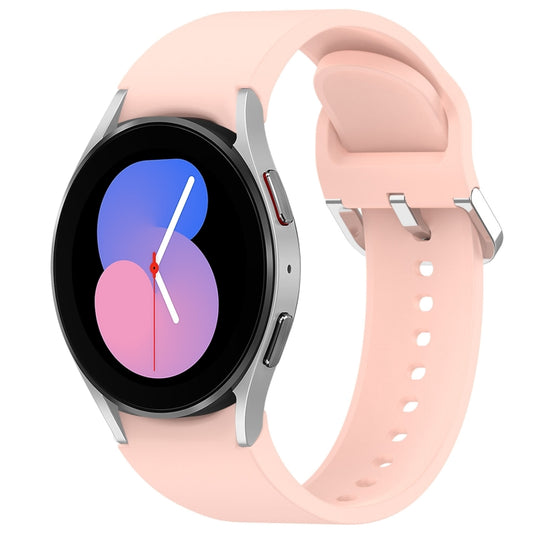 For Samsung Galaxy Watch 5 40mm Solid Color Silver Buckle Quick Release Silicone Watch Band(Pink) by bashfashion