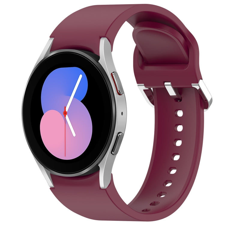 For Samsung Galaxy Watch 5 40mm Solid Color Silver Buckle Quick Release Silicone Watch Band(Wine Red) by bashfashion