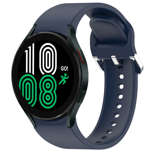 For Samsung Galaxy Watch 4 44mm Solid Color Silver Buckle Quick Release Silicone Watch Band(Midnight Blue) by bashfashion