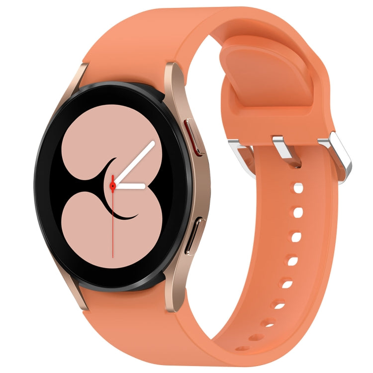For Samsung Galaxy Watch 4 40mm Solid Color Silver Buckle Quick Release Silicone Watch Band(Orange) by bashfashion