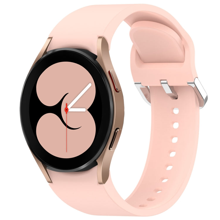 For Samsung Galaxy Watch 4 40mm Solid Color Silver Buckle Quick Release Silicone Watch Band(Pink) by bashfashion