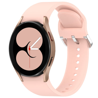 For Samsung Galaxy Watch 4 40mm Solid Color Silver Buckle Quick Release Silicone Watch Band(Pink) by bashfashion