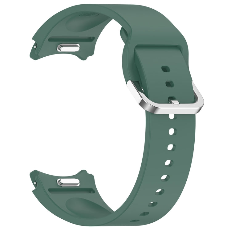 For Samsung Galaxy Watch 4 40mm Solid Color Silver Buckle Quick Release Silicone Watch Band(Green) by bashfashion