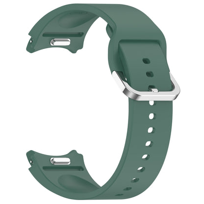 For Samsung Galaxy Watch 7 40mm Solid Color Silver Buckle Quick Release Silicone Watch Band(Green) by bashfashion