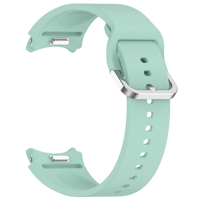 For Samsung Galaxy Watch FE 40mm Solid Color Silver Buckle Quick Release Silicone Watch Band(Teal) by bashfashion