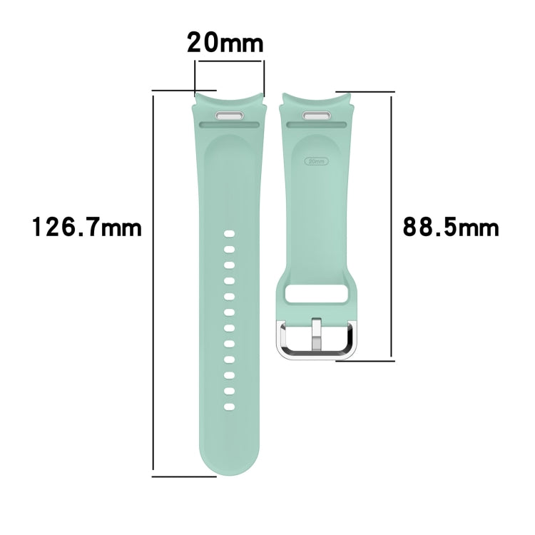 For Samsung Galaxy Watch 6 Classic 43mm Solid Color Silver Buckle Quick Release Silicone Watch Band(Starlight) by bashfashion