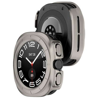 For Samsung Galaxy Watch Ultra 47mm / Ultra 2025 Half Coverage Hollowed PC Watch Protective Cover(Titanium Color) by bashfashion