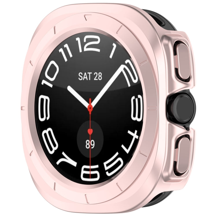 For Samsung Galaxy Watch Ultra 47mm / Ultra 2025 Half Coverage Hollowed PC Watch Protective Cover(Pink) by bashfashion