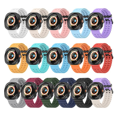 For Samsung Galaxy Watch Ultra 47mm / Ultra 2025 Ocean Dual Row Hole Silicone Watch Band(Grey) by bashfashion