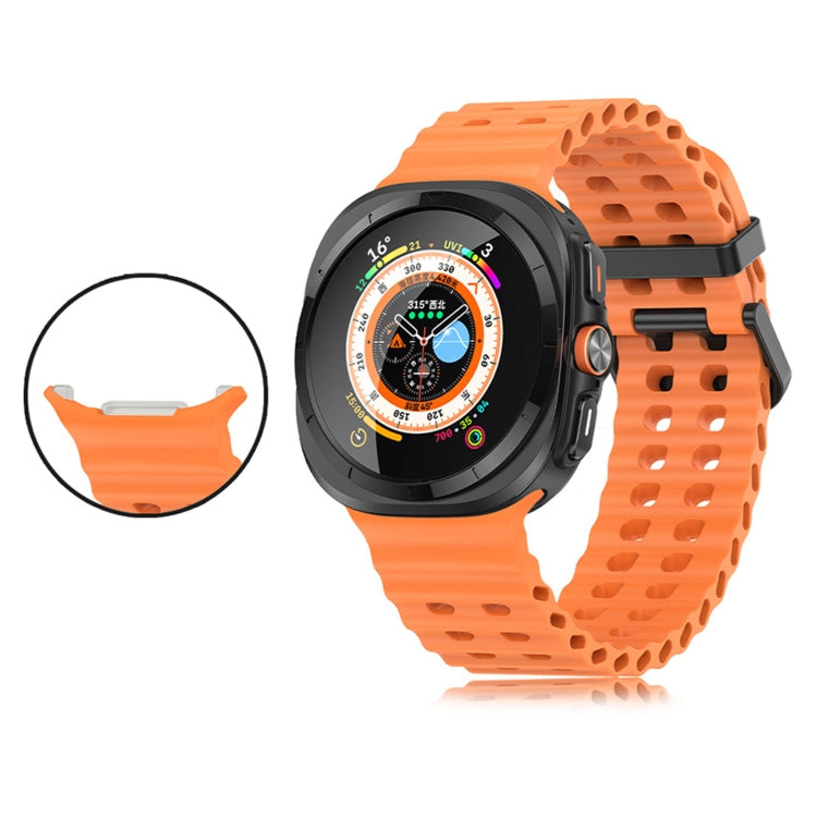 For Samsung Galaxy Watch Ultra 47mm / Ultra 2025 Ocean Dual Row Hole Silicone Watch Band(Sky Blue) by bashfashion