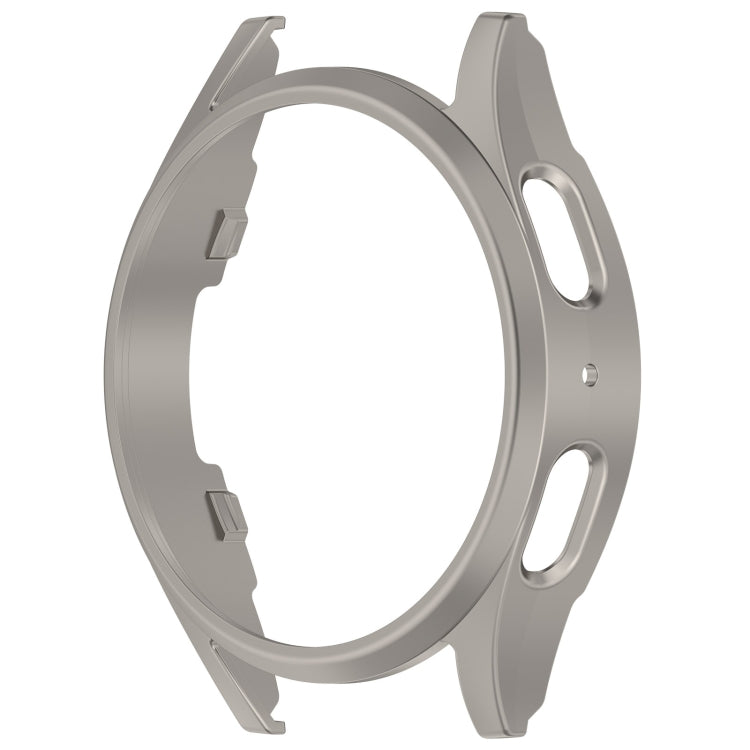 For Sansung Galaxy Watch 7 44mm Half Pack Hollow PC Watch Protective Case(Titanium Steel Color) by bashfashion