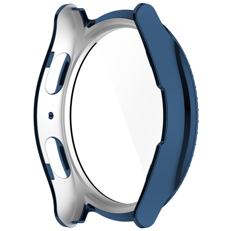 For Samsung Galaxy Watch 7 40mm Single Row Diamond PC + Tempered Film Integrated Watch Protective Case(Midnight Blue) by bashfashion