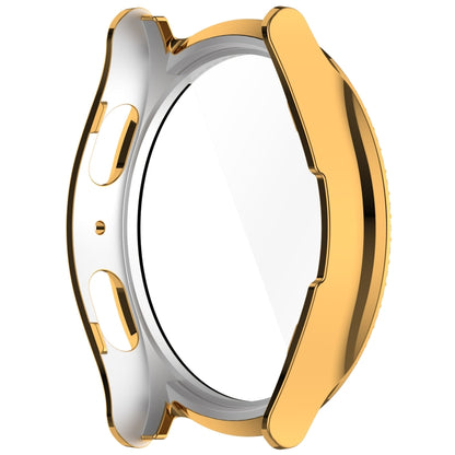 For Samsung Galaxy Watch 7 44mm Single Row Diamond PC + Tempered Film Integrated Watch Protective Case(Gold) by bashfashion