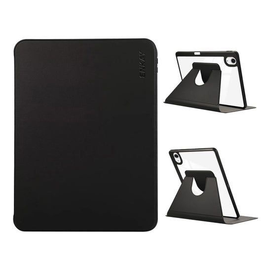For iPad Air 13 2025 / 2024 ENKAY 360 Rotation PMMA Leather Smart Tablet Case with Pen Slot(Black) by ENKAY