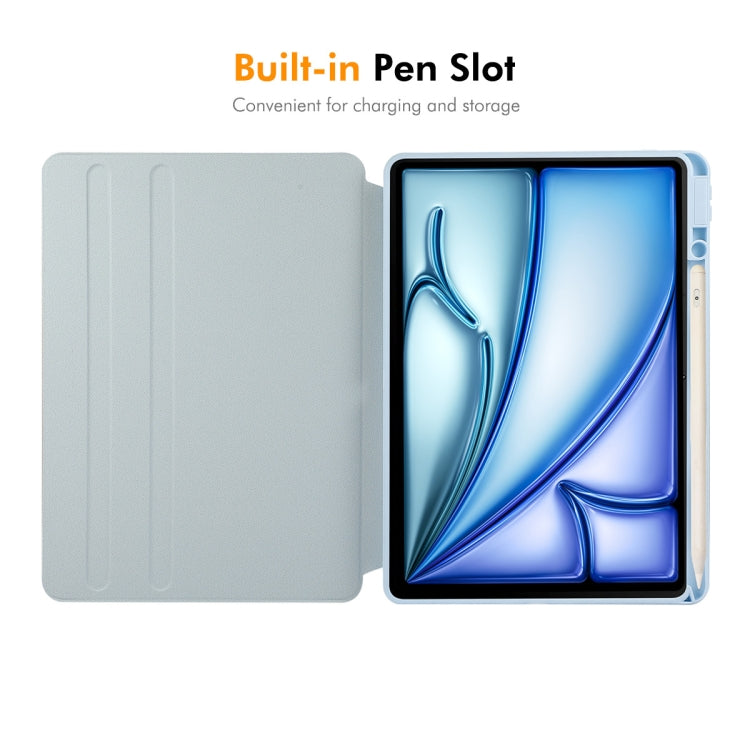 For iPad Air 13 2025 / 2024 ENKAY 360 Rotation PMMA Leather Smart Tablet Case with Pen Slot(Blue) by ENKAY