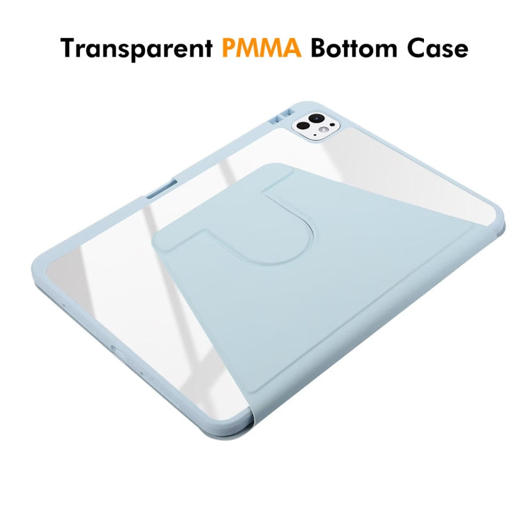 For iPad Pro 11 2025 / 2024 ENKAY 360 Rotation PMMA Leather Smart Tablet Case with Pen Slot(Blue) by ENKAY