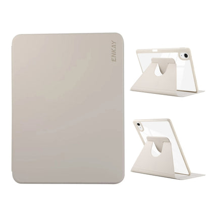 For iPad Pro Air 11 2025 / 2024 ENKAY 360 Rotation PMMA Leather Smart Tablet Case with Pen Slot(Grey) by ENKAY