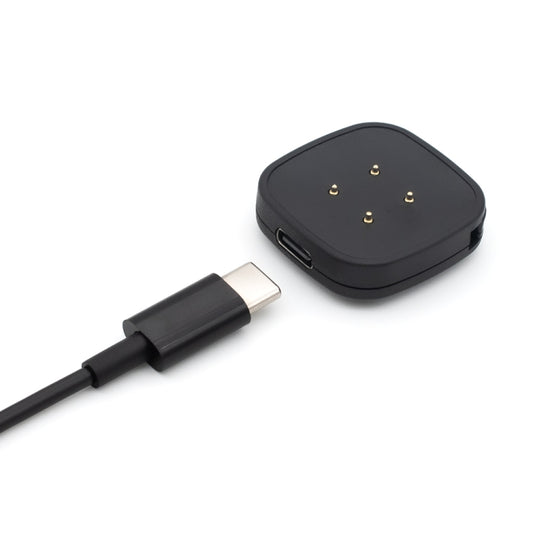 For Fitbit Versa 4 Portable Detachable USB-C / Type-C Interface Smart Watch Magnetic Charger(Black) by bashfashion