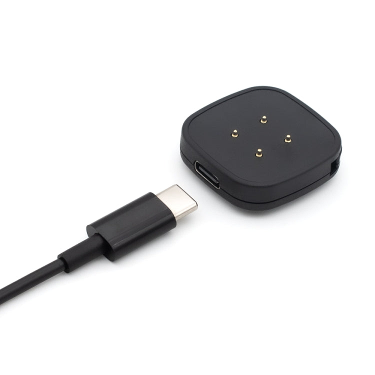 For Fitbit Versa 3 Portable Detachable USB-C / Type-C Interface Smart Watch Magnetic Charger(Black) by bashfashion