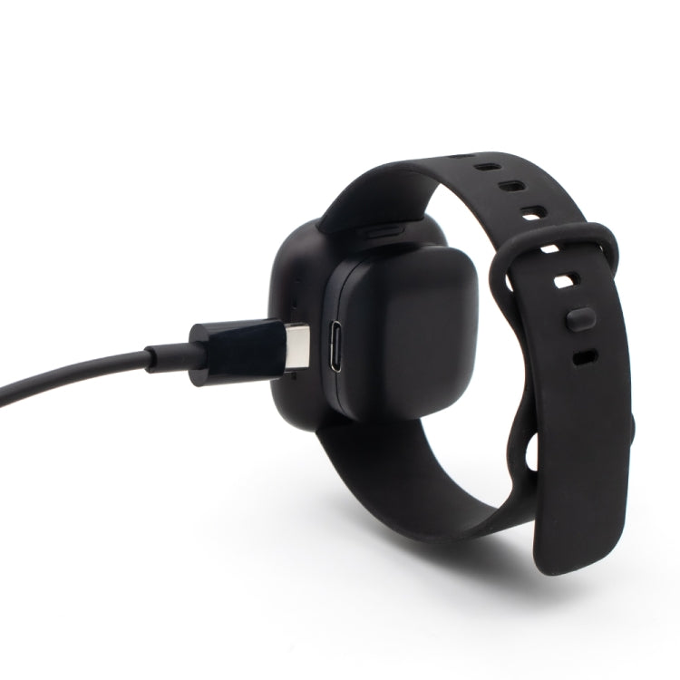 For Fitbit Versa 3 Portable Detachable USB-C / Type-C Interface Smart Watch Magnetic Charger(Black) by bashfashion