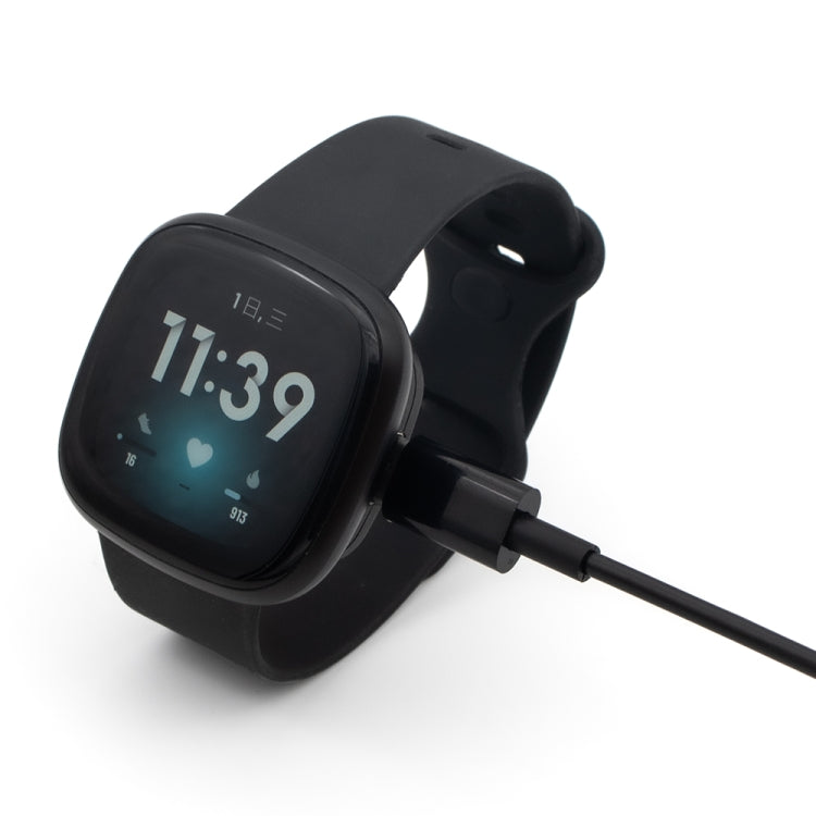 For Fitbit Versa 3 Portable Detachable USB-C / Type-C Interface Smart Watch Magnetic Charger(Black) by bashfashion